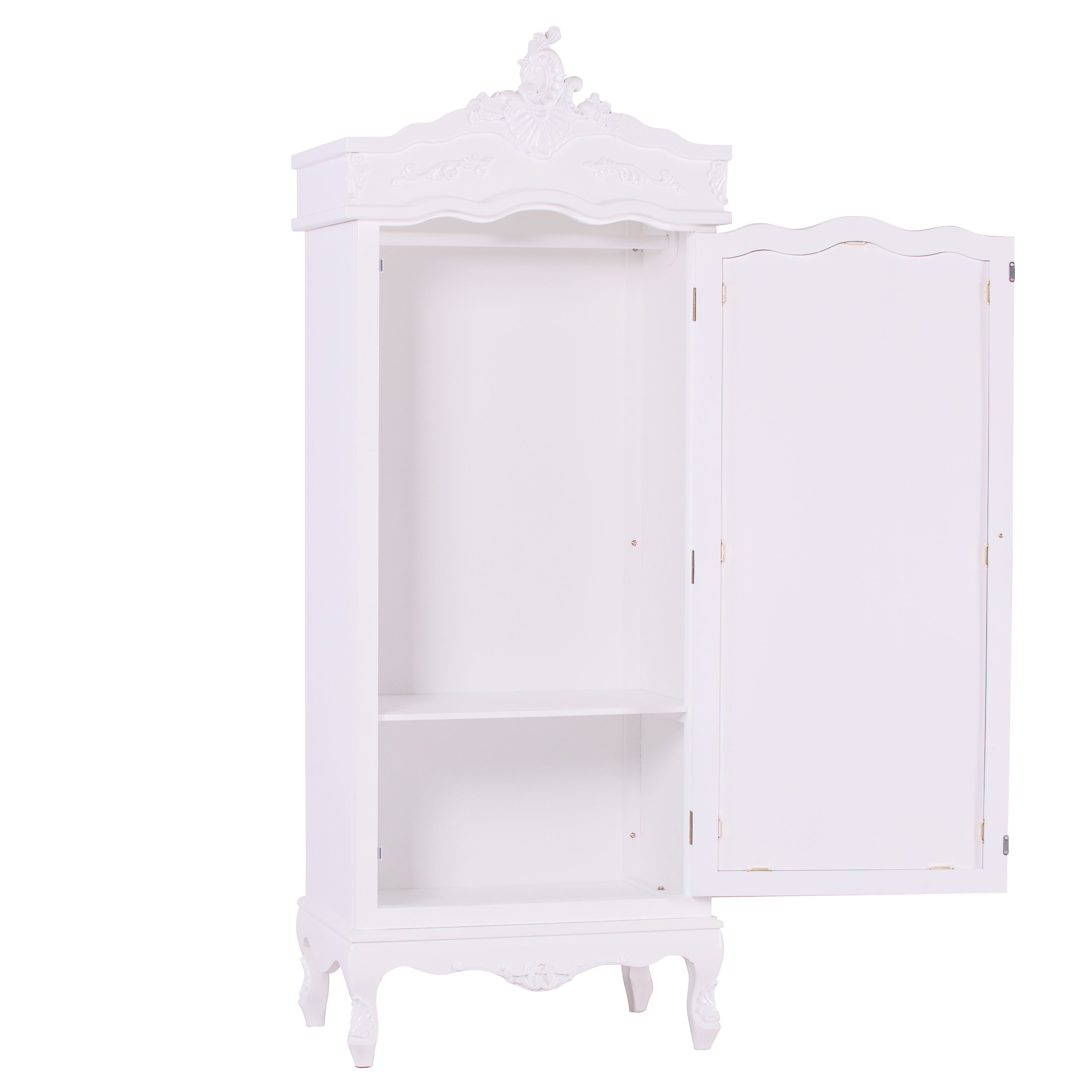French Rococo Style Hardwood Armoire With Mirrors and Drawers in Antique Colour