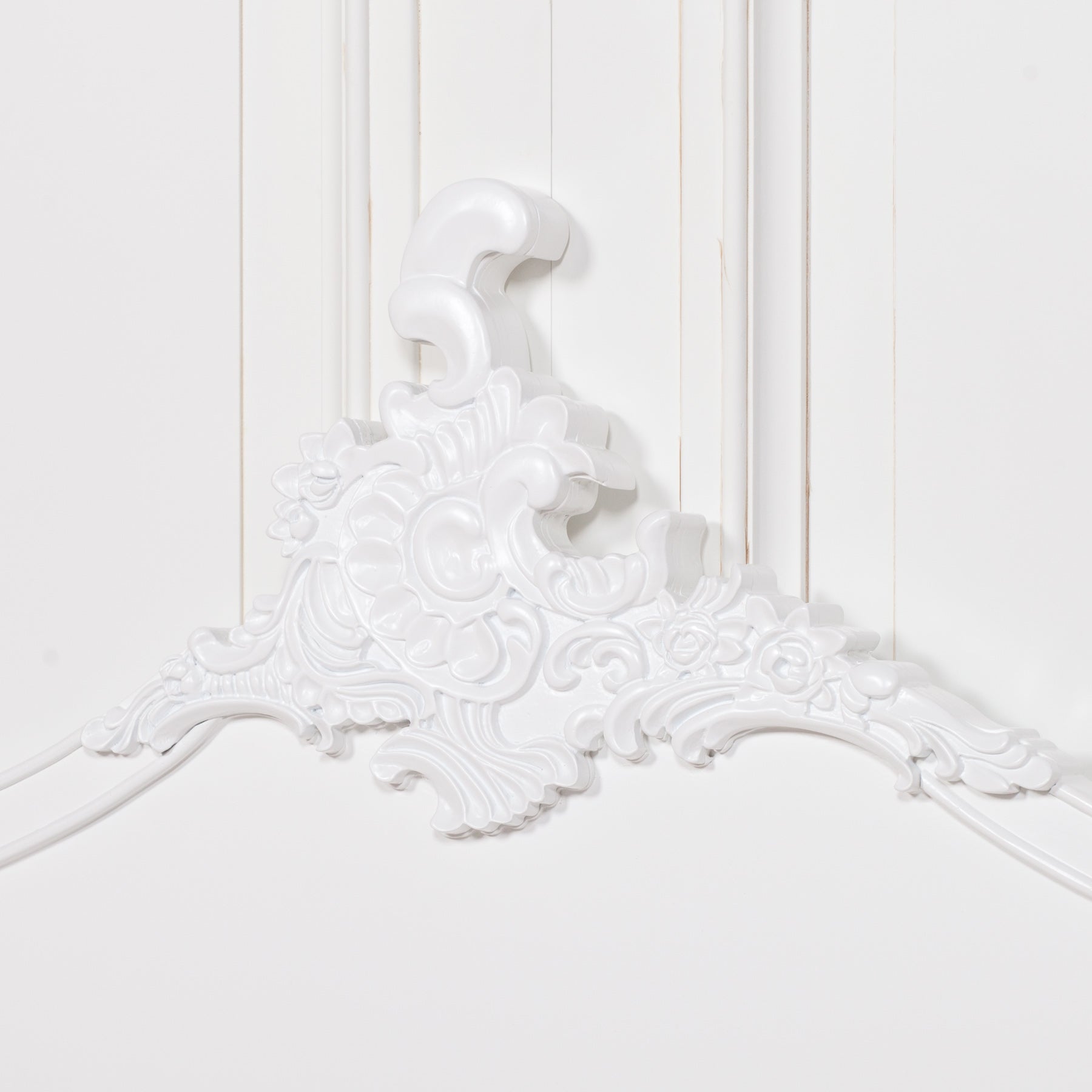 French Shabby Chic Style Carved Cream Colour Wooden Headboard for 4ft6 Double King Size Bed