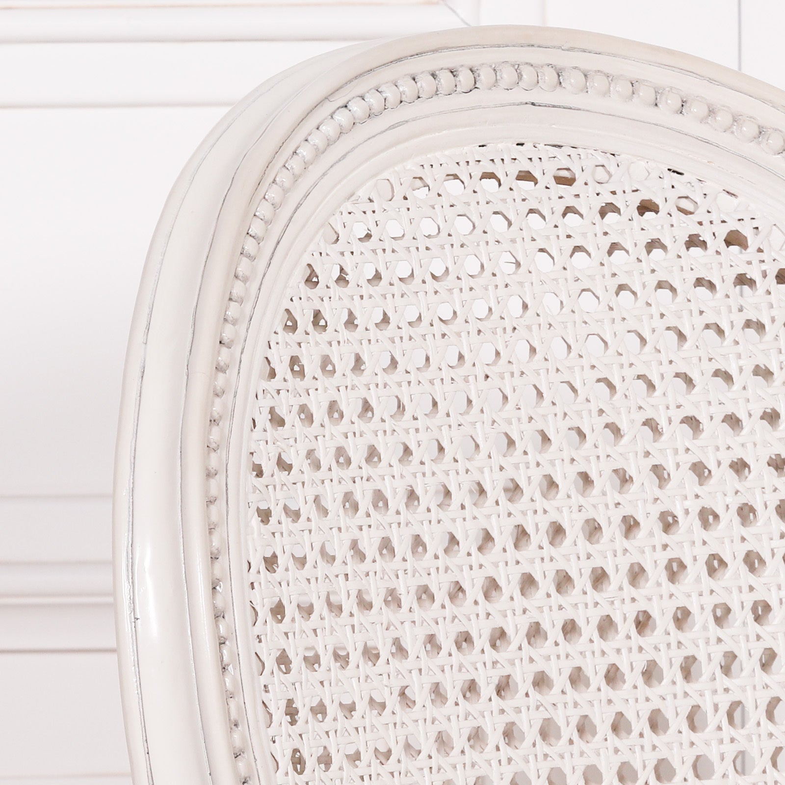 French Chateau Style Mahogany Wood Carved Dining Chair in White Colour