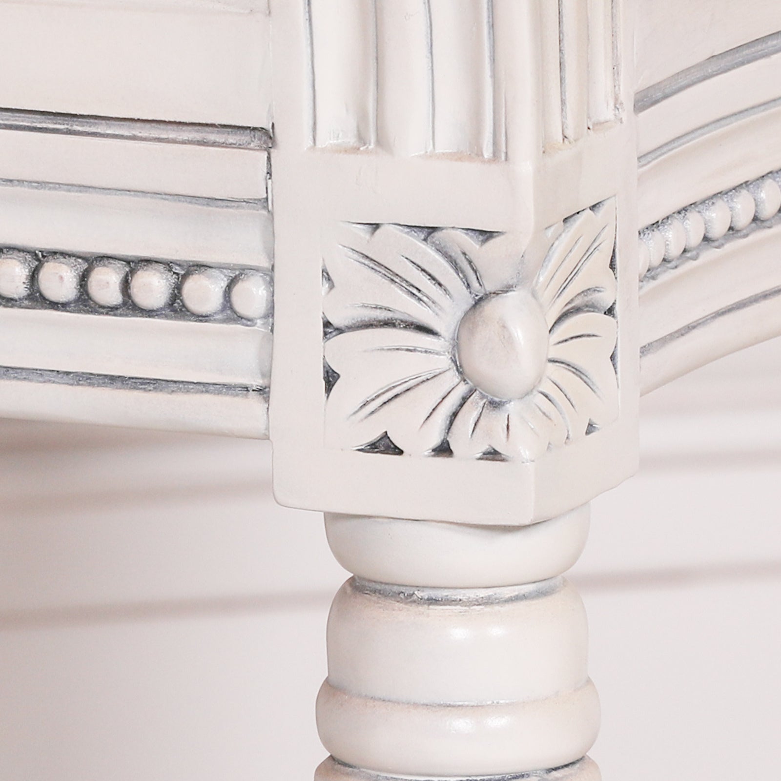 French Rococo Style White Rattan Mahogany Wood Dining or Bedroom Armchair