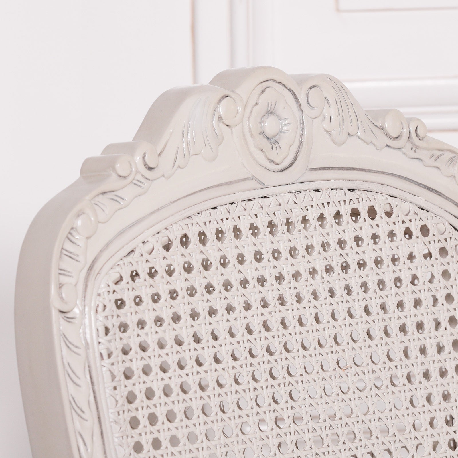 Colonial Style Rattan Effect White Dining or Bedroom Chair