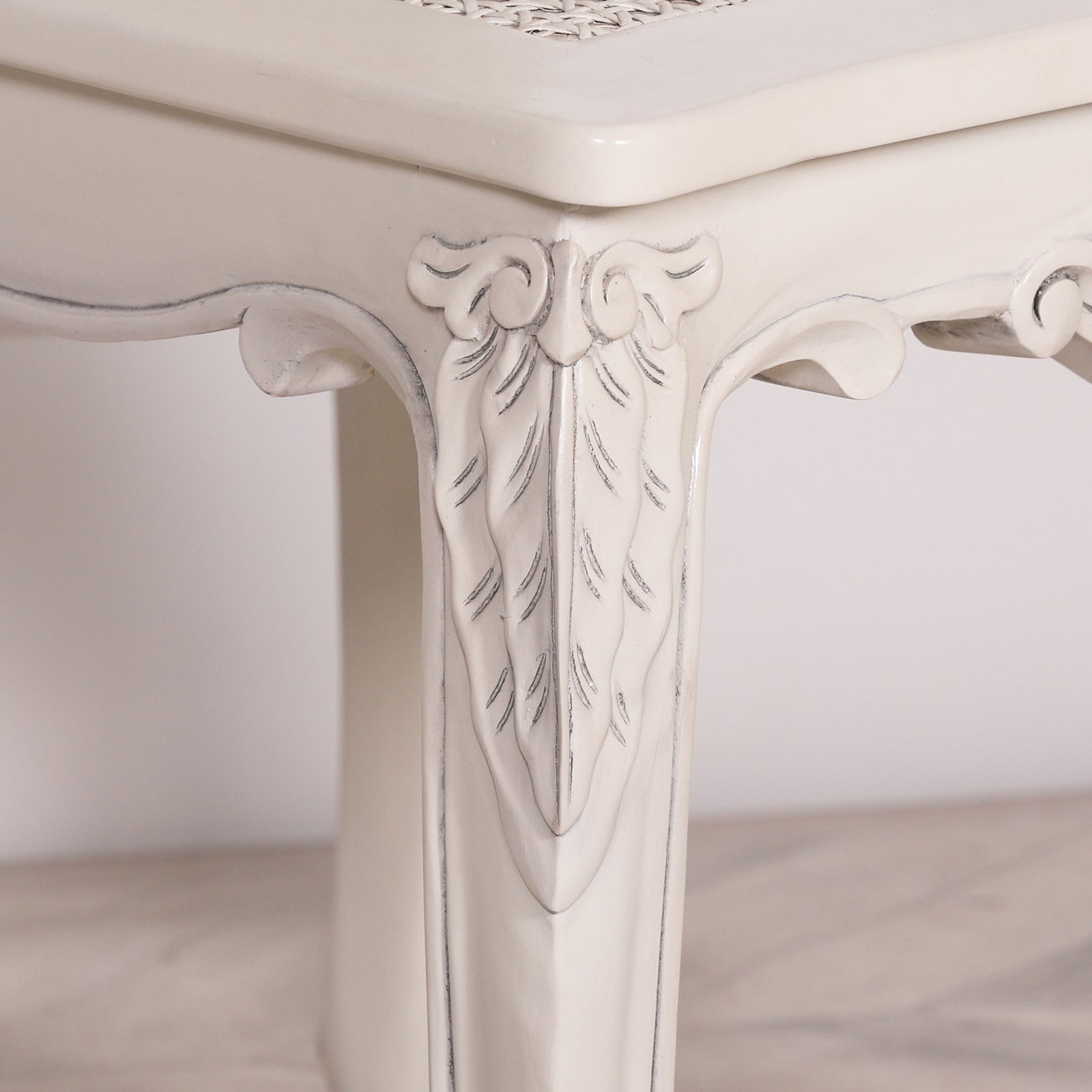 Colonial Style Rattan Effect White Dining or Bedroom Chair