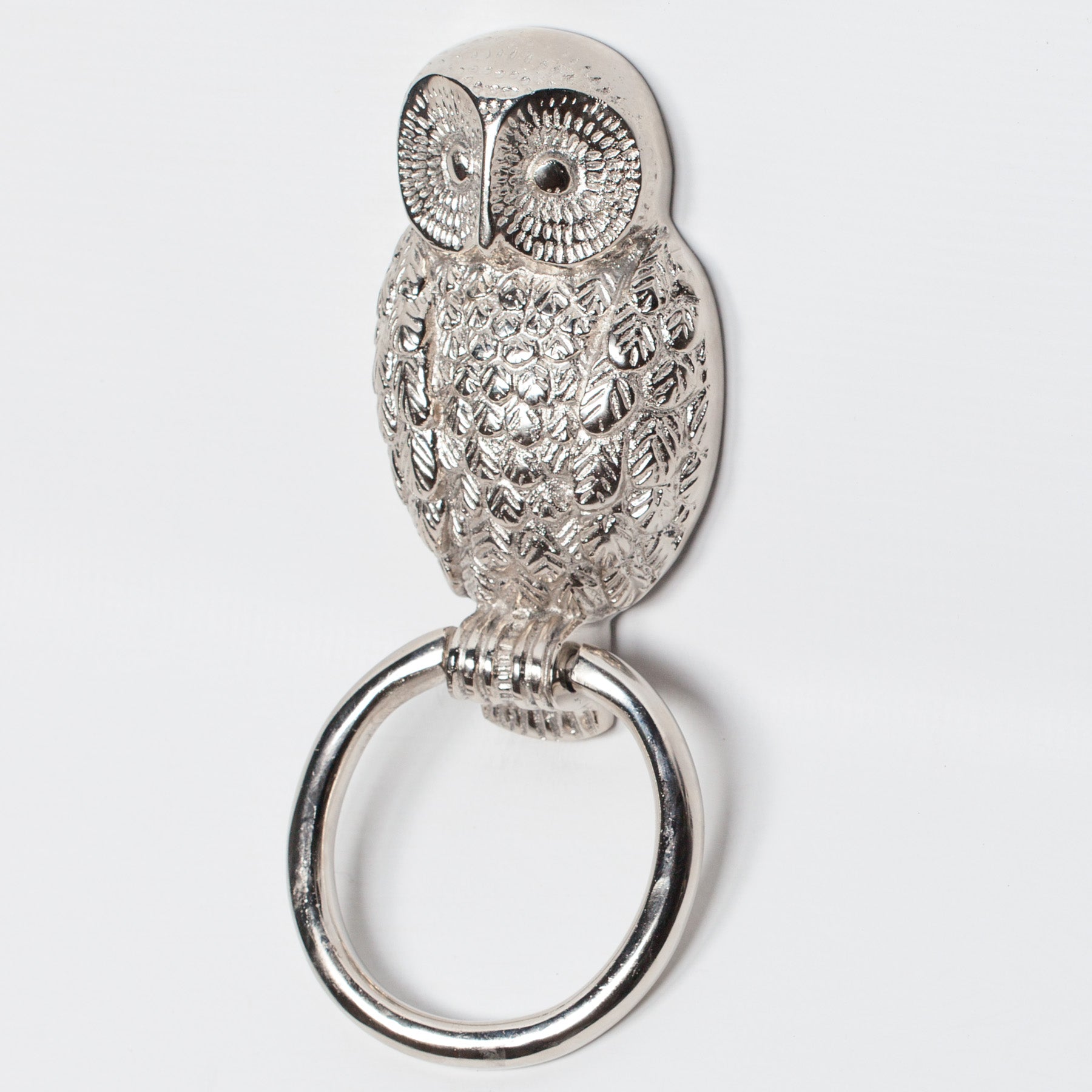 Chrome Owl Door Knocker for Front Door Grand Entrance