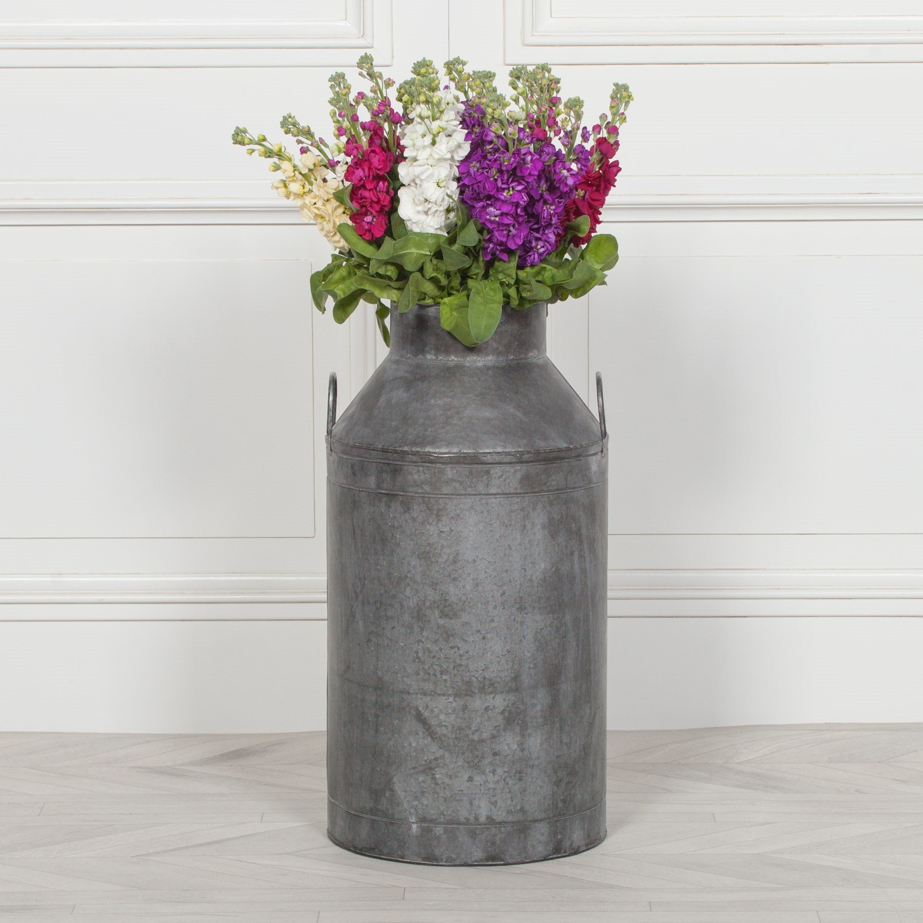 Vintage Style Metal Milk Churn Vase