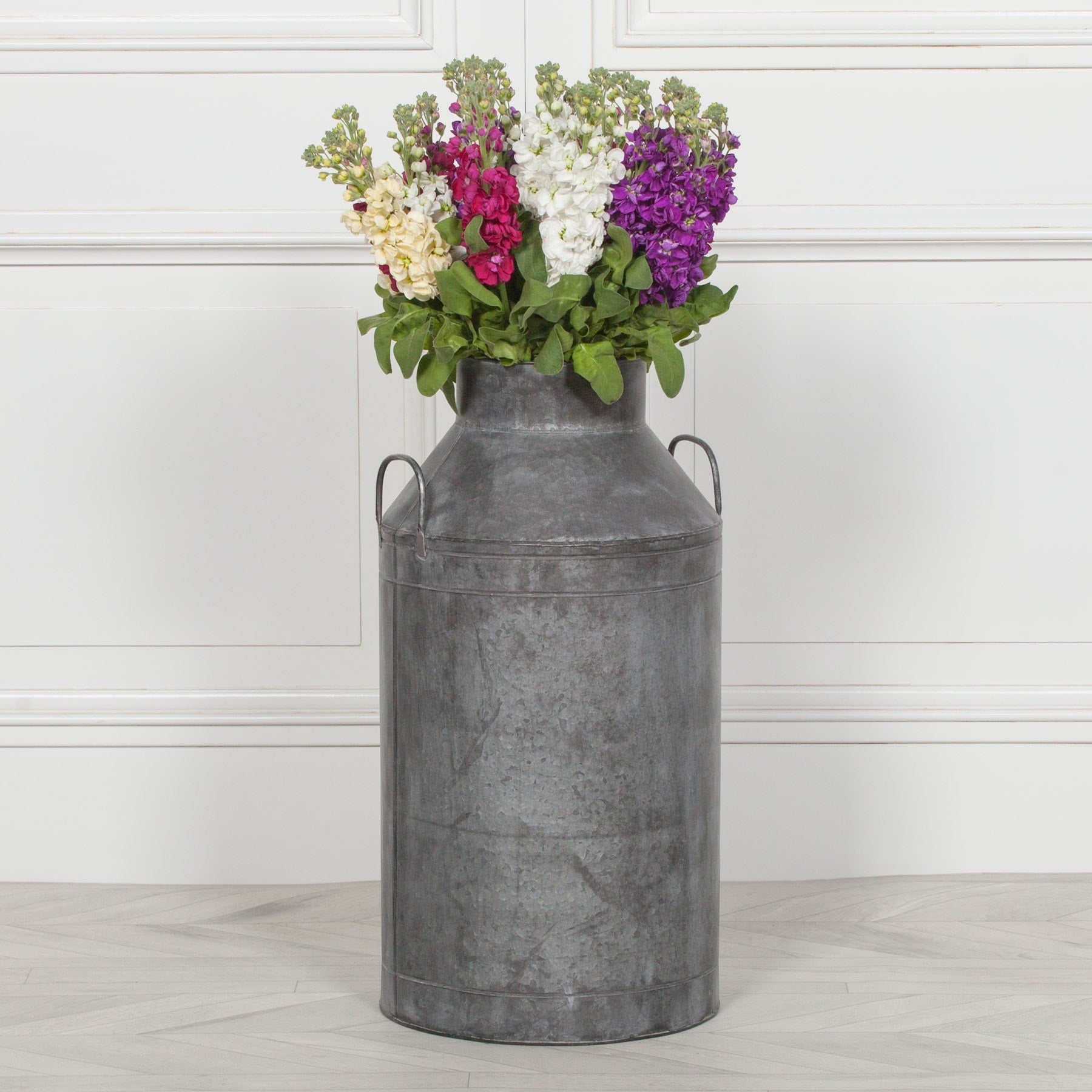 Vintage Style Metal Milk Churn Vase