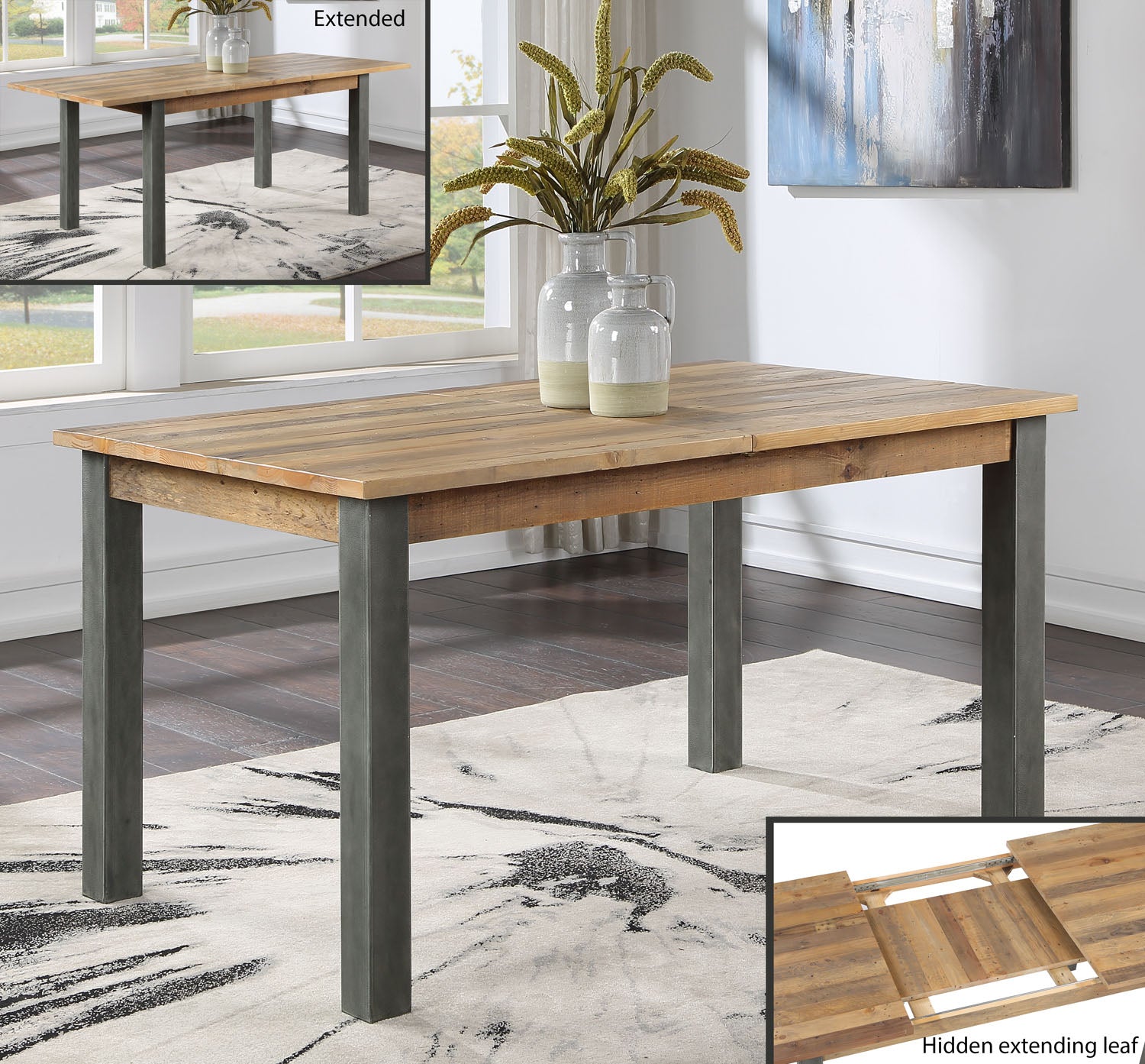 Urban Elegance - Reclaimed Extending Dining Table