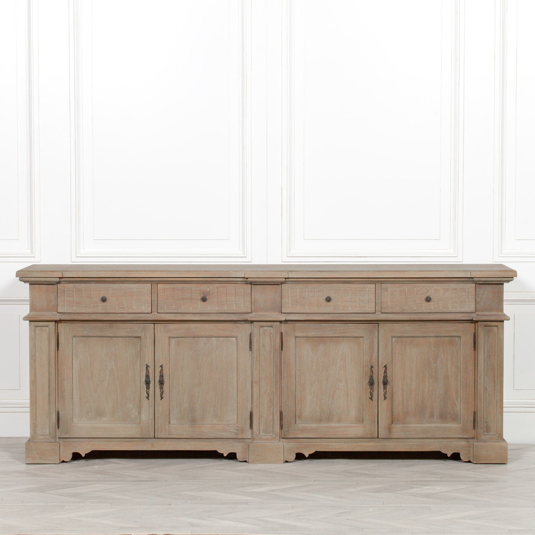 Extra Large 232cm Wide Handcrafted Rustic Sideboard Made From White Cedar Wood