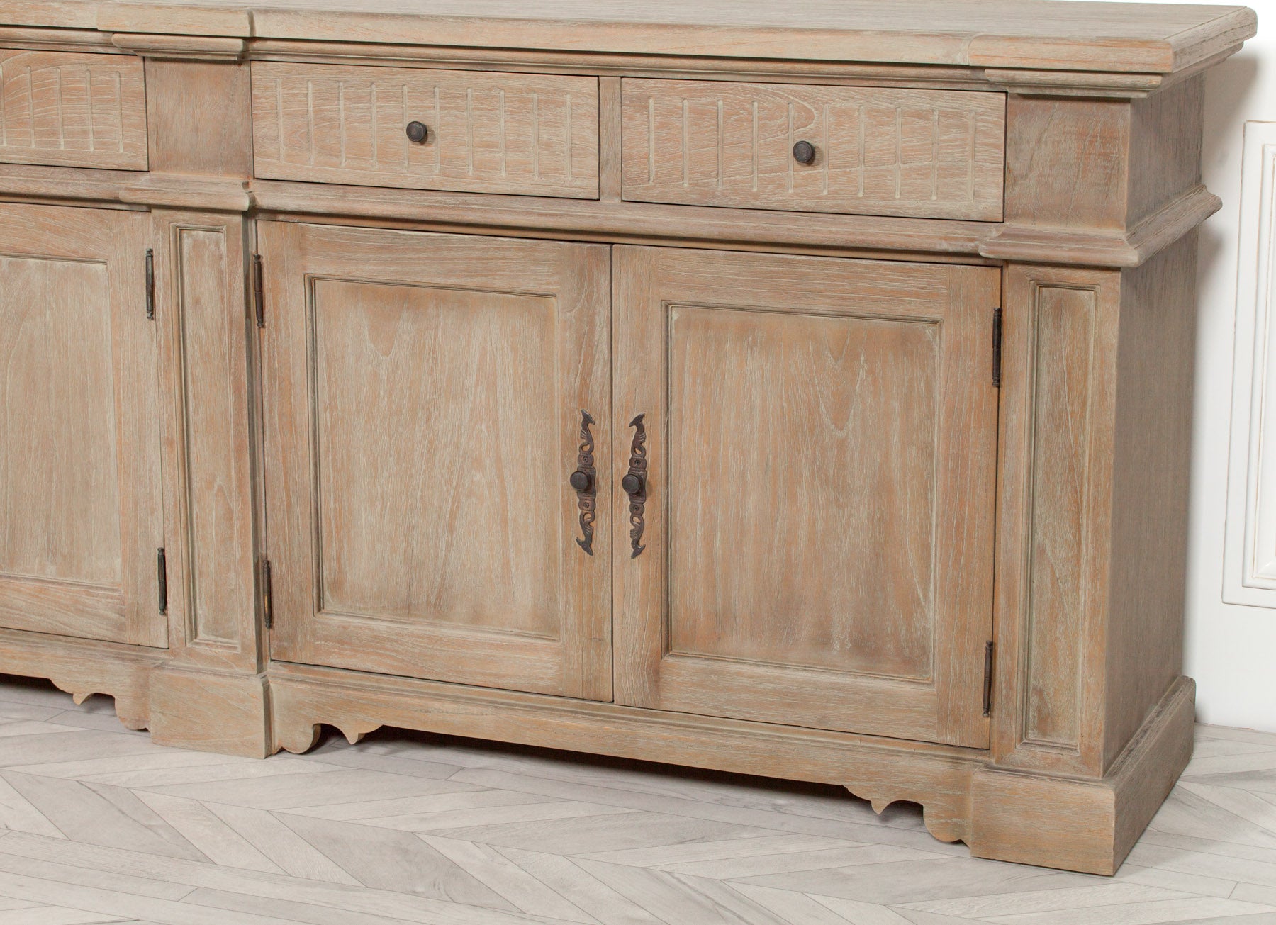 Extra Large 232cm Wide Handcrafted Rustic Sideboard Made From White Cedar Wood