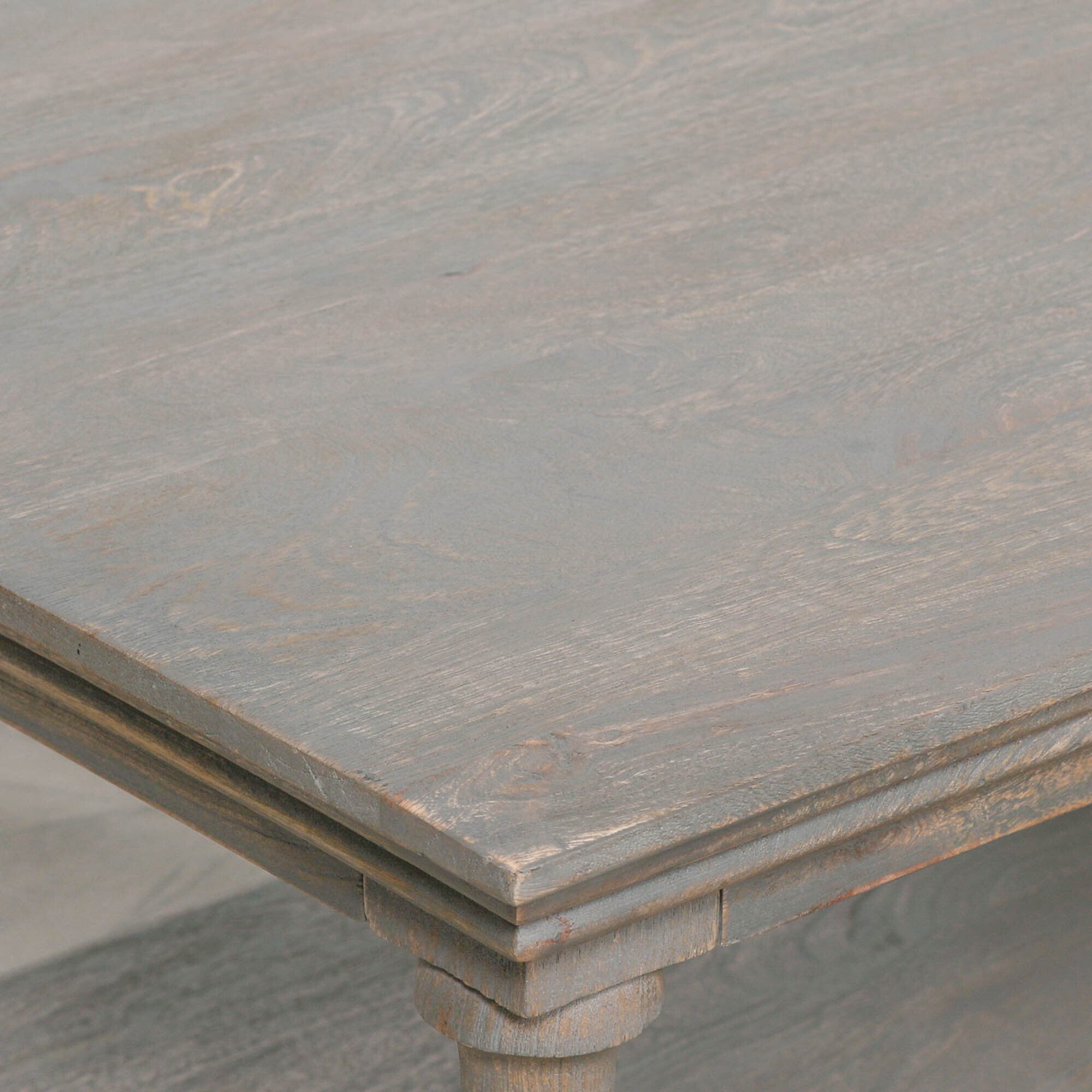 Rustic Antique Style White Cedar Wood 6 Column Coffee Table