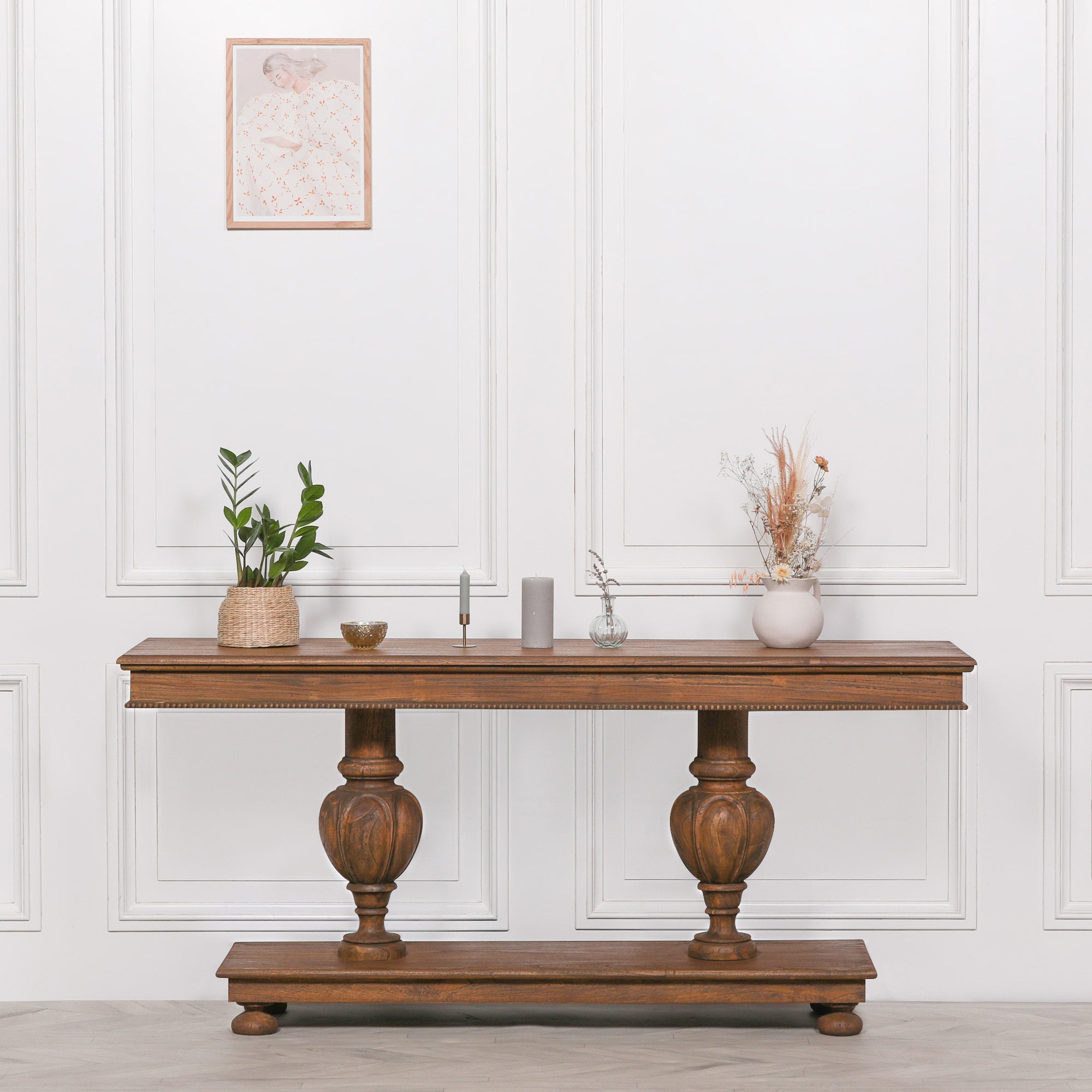 Extra Large 180cm Chunky Acorn Column Platform Console Table