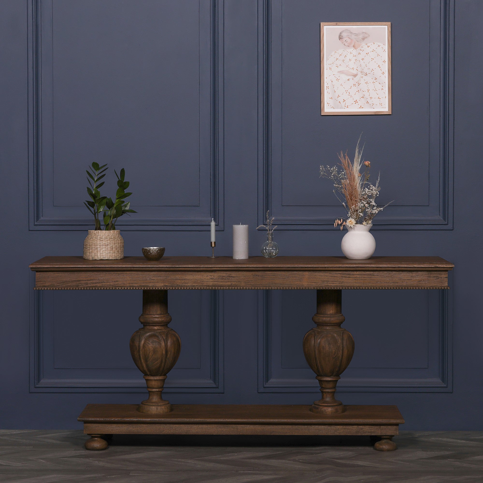 Extra Large 180cm Chunky Acorn Column Platform Console Table