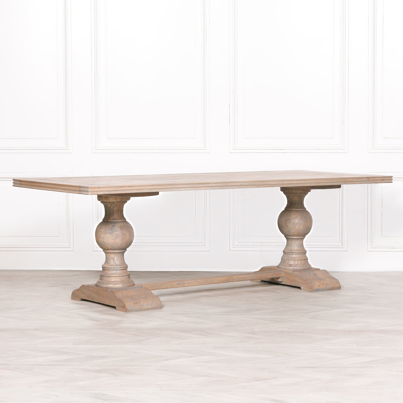Rustic Farmhouse Style Extra Large 2.4m Long White Cedar Wood Dining Table