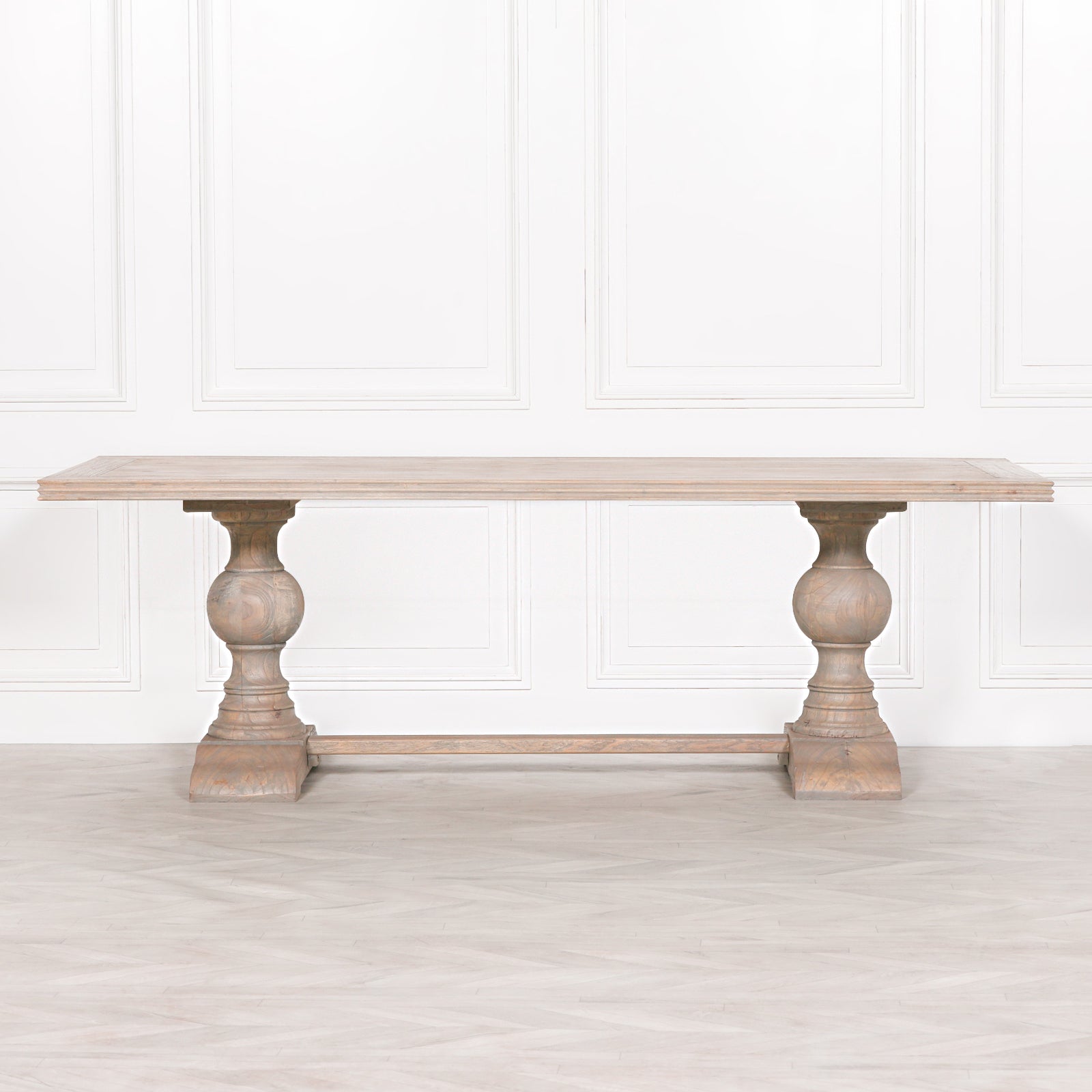 Rustic Farmhouse Style Extra Large 2.4m Long White Cedar Wood Dining Table